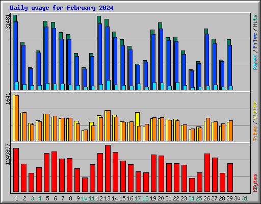 Daily usage for February 2024