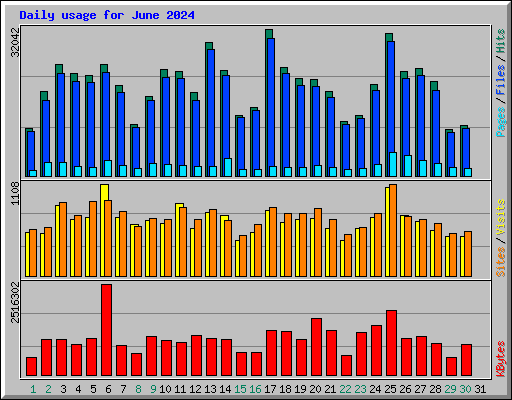 Daily usage for June 2024