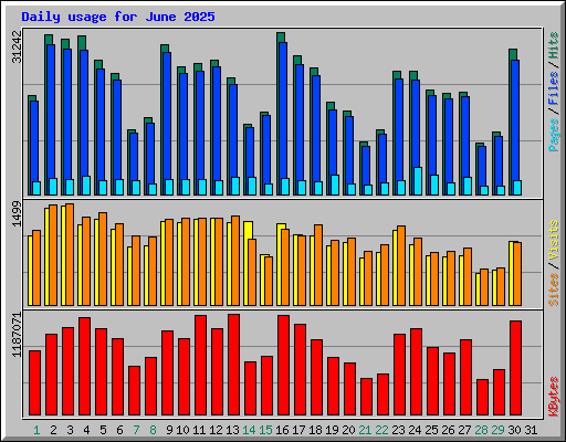 Daily usage for June 2025