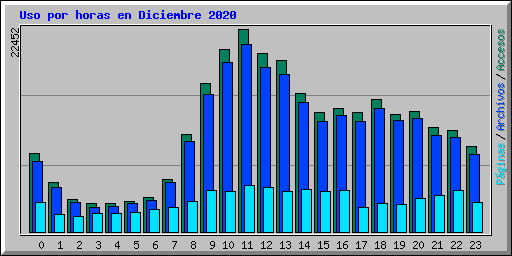 Uso por horas en Diciembre 2020