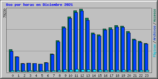 Uso por horas en Diciembre 2021