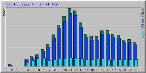 Hourly usage for April 2025