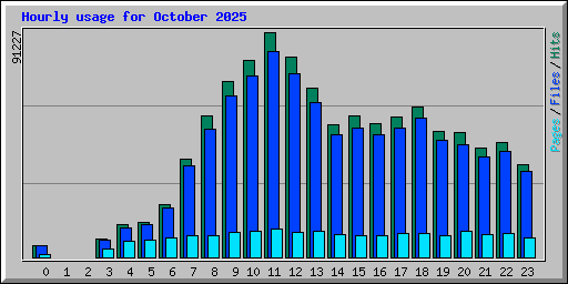 Hourly usage for October 2025
